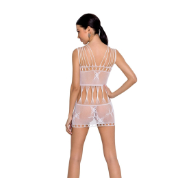 Бодістокінг мінісукня з метеликами Passion BS090 One Size white - - фото №2