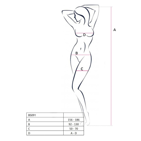 Бодістокінг у дуже велику сітку Passion BS091 white, з доступом - фото №3