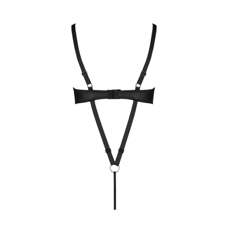 Боді з екошкіри Passion CELINE BODY XXL/XXXL, black, з доступом, відкритий №6