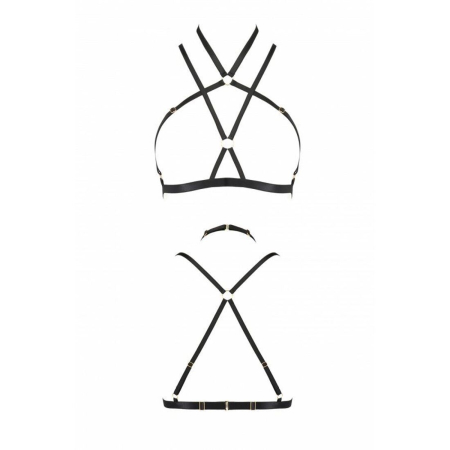 Портупея-стрепи Passion Exclusive KELIS BRA XXL/XXXL, black, трусики в комплекті - фото №5