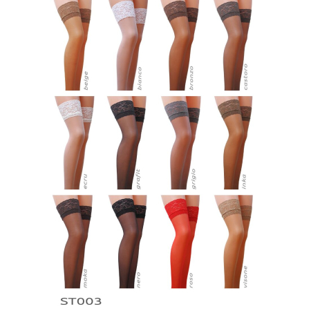 Панчохи Passion ST003 5 beige, класичні, на ажурній силіконовій резинці №3