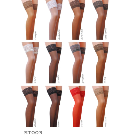 Панчохи Passion ST003 1/2 beige, класичні, на ажурній силіконовій резинці №6