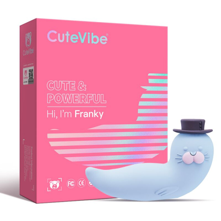 Вакуумний вібратор CuteVibe Franky Blue - фото №5