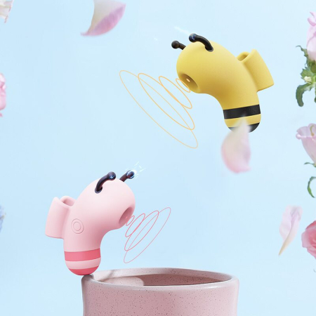 Вакуумний стимулятор із мікрострумами KISSTOY Beebe Yellow, на палець - фото №6