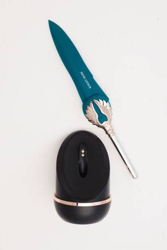 Вишуканий вібратор Knight Jenay FLOWERS & SWORD, маска, стрічка та лубрикант у комплекті - фото №5