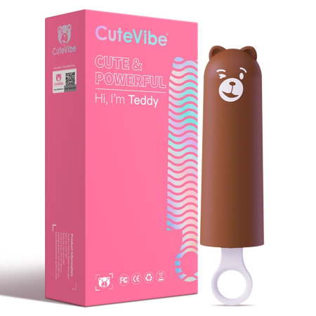 Вібратор CuteVibe Teddy Brown (Pink Dildo), реалістичний вібратор під виглядом морозива - фото №5