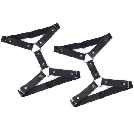 Гартери на ногу із натуральної шкіри Art of Sex - Kristina Leg Garters (2 шт), цвет Чорний - фото №4