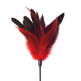 Лоскітка з пером півня Art of Sex – Feather Paddle, червона - - фото №2