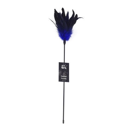Лоскітка з пером півня Art of Sex – Feather Paddle, синя - фото №2