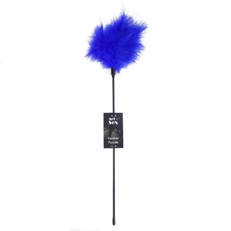 Лоскітка з пером індика Art of Sex – Feather Paddle, синя - фото №3