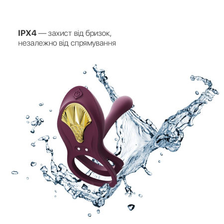 Смарт-ерекційне кільце Zalo - BAYEK Velvet Purple, подвійне з ввідною частиною, пульт ДК - фото №5