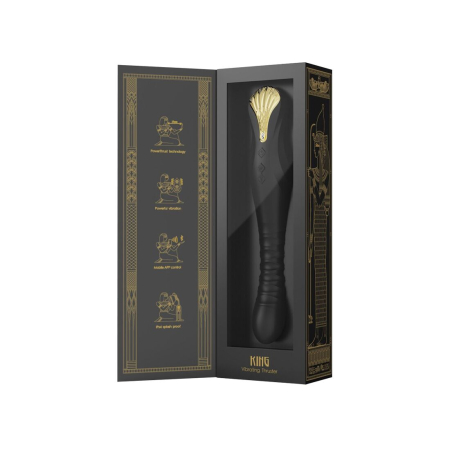 Смартвібратор-пульсатор Zalo — King Obsidian Black, кристал Swarovski - фото №11