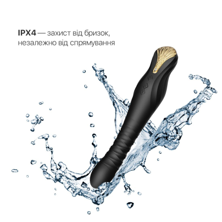 Смартвібратор-пульсатор Zalo — King Obsidian Black, кристал Swarovski - фото №6