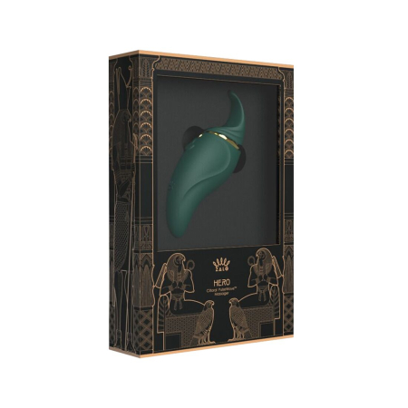 Вібратор 2в1 з язичком Zalo — Hero Jewel Green, кристал Swarovski - фото №9