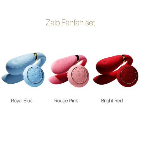 Смартвібратор для пар Zalo Fanfan set Bright Red, пульт ДК - фото №9