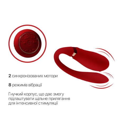 Смартвібратор для пар Zalo Fanfan set Bright Red, пульт ДК - фото №5