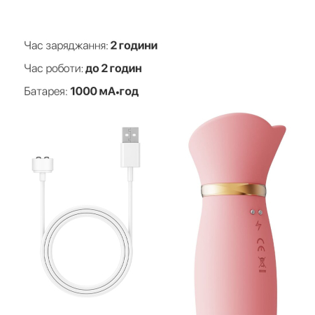 Пульсатор-вібратор із вакуумною стимуляцією клітора Zalo - ROSE Thruster Strawberry Pink - фото №6