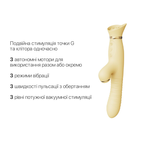 Пульсатор-вібратор із вакуумною стимуляцією клітора Zalo - ROSE Thruster Lemon Yellow - фото №4