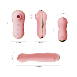 Набір 3в1 Zalo – UNICORN Set Pink, віброяйце, пульсатор, вакуумний стимулятор - - фото №2