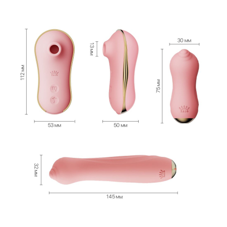 Набір 3в1 Zalo – UNICORN Set Pink, віброяйце, пульсатор, вакуумний стимулятор - фото №2