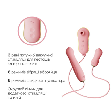 Набір 3в1 Zalo – UNICORN Set Pink, віброяйце, пульсатор, вакуумний стимулятор - фото №4