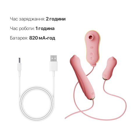Набір 3в1 Zalo – UNICORN Set Pink, віброяйце, пульсатор, вакуумний стимулятор - фото №6