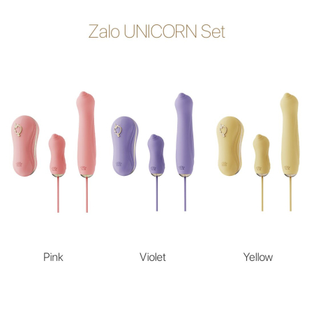 Набір 3в1 Zalo – UNICORN Set Yellow, віброяйце, пульсатор, вакуумний стимулятор - фото №8