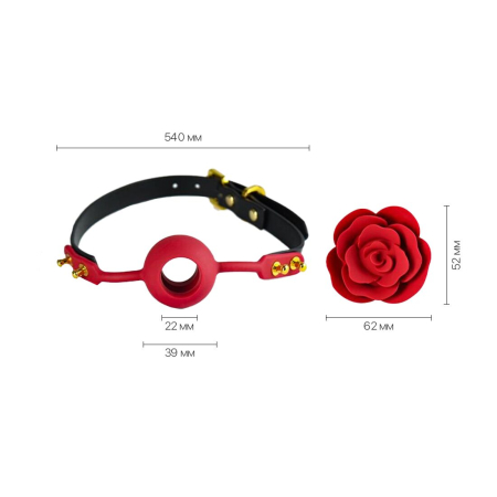 Розкішний кляп у вигляді троянди Zalo - Rose Ball Gag, подвійне використання - фото №2