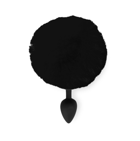 Силіконова анальна пробка М Art of Sex - Silicone Bunny Tails Butt plug Black, діаметр 3,5 см - фото №2
