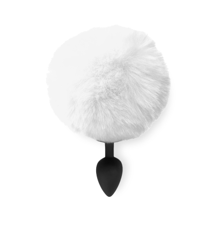 Силіконова анальна пробка М Art of Sex - Silicone Bunny Tails Butt plug White, діаметр 3,5 см - фото №2