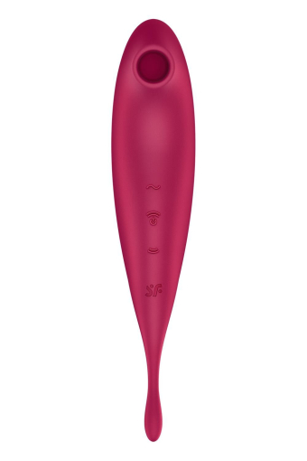 Смарт-вібратор для клітора з вакуумною стимуляцією Satisfyer Twirling Pro+ dark red - фото №3