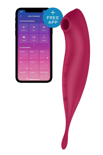 Смарт-вібратор для клітора з вакуумною стимуляцією Satisfyer Twirling Pro+ dark red - фото