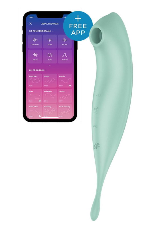 Смарт-вібратор для клітора з вакуумною стимуляцією Satisfyer Twirling Pro+ Mint - фото