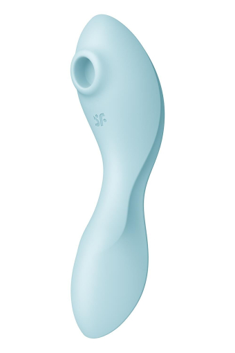 Вакуумний смарт-стимулятор із вібрацією Satisfyer Curvy Trinity 5 (Blue), керування зі смартфона - фото №3