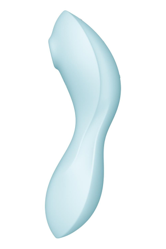 Вакуумний смарт-стимулятор із вібрацією Satisfyer Curvy Trinity 5 (Blue), керування зі смартфона - фото №4