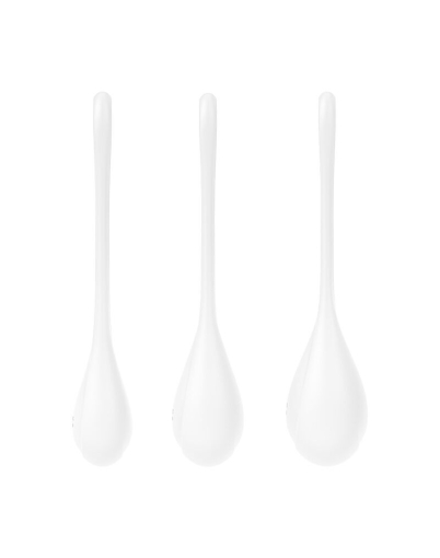 Набір йоні намистин Satisfyer Yoni Power 1 White, діаметр 2-2,5-3см, вага 22-46-74гр - фото №3