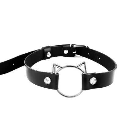 Чокер на шию Киця Art of Sex - Kiti з натуральної шкіри, колір Чорний - фото №2
