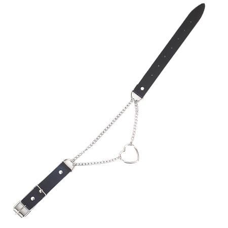 Чокер на шию Серце Art of Sex - Paris, з натуральної шкіри, колір Чорний - фото №4