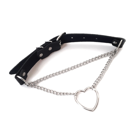 Чокер на шию Серце Art of Sex - Paris, з натуральної шкіри, колір Чорний - фото №2