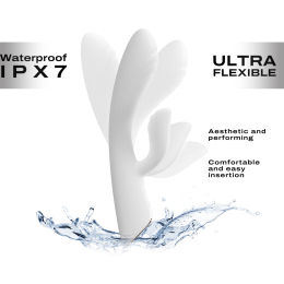 Вібратор-кролик з підігрівом Dorcel FLEXI RABBIT WHITE, гнучкий стовбур - - фото №3