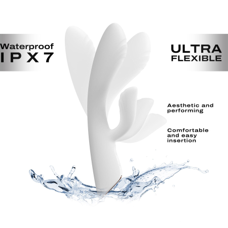 Вібратор-кролик з підігрівом Dorcel FLEXI RABBIT WHITE, гнучкий стовбур - фото №3