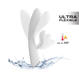 Вібратор-кролик з підігрівом Dorcel FLEXI RABBIT WHITE, гнучкий стовбур - фото
