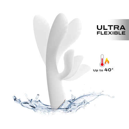Вібратор-кролик з підігрівом Dorcel FLEXI RABBIT WHITE, гнучкий стовбур - фото