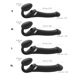 Безремінний вібрострапон з вакуумною стимуляцією Strap-On-Me MULTI ORGASM Black XL, регульований - - фото №5