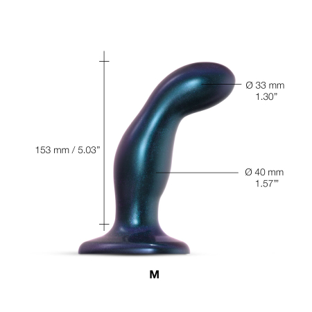Дилдо Strap-On-Me DILDO PLUG SNAKY METALLIC BLUE, розмір M, діаметр 4 см, ввідна довжина 15,3 см - фото №2