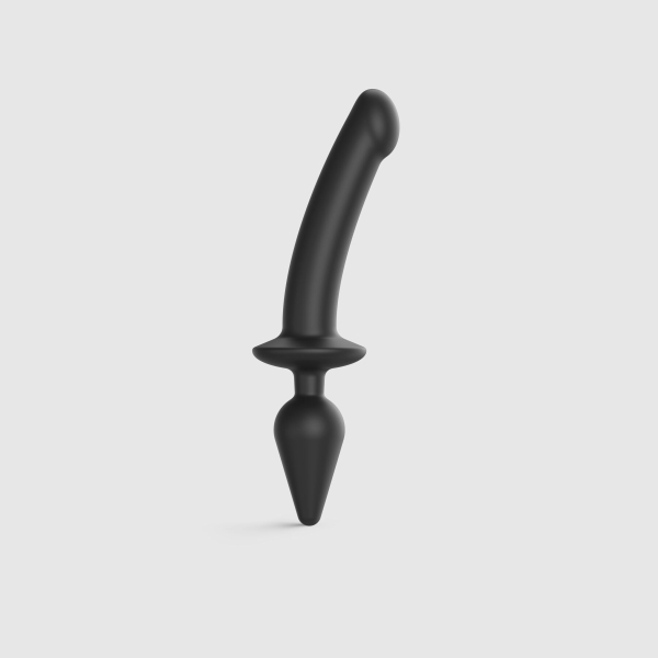 Анальна пробка з дилдо 2в1 Strap-On-Me SWITCH PLUG-IN DILDO Black XXL, діаметр 5,2/3,9 см - фото