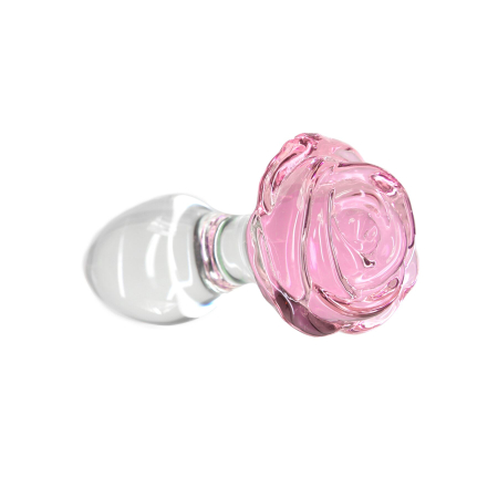Скляна анальна пробка Pillow Talk Rosy Luxurious Glass Anal Plug, ?3,3 см, віброкуля в подарунок - фото №2