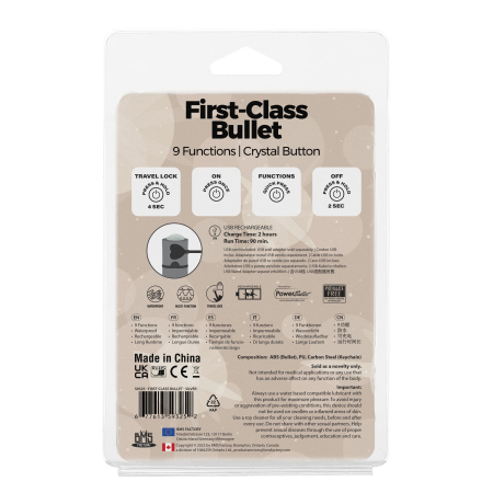 Віброкуля PowerBullet First-Class Bullet 2.5? with Key Chain Pouch, Silver, 9 режимів вібрації №7