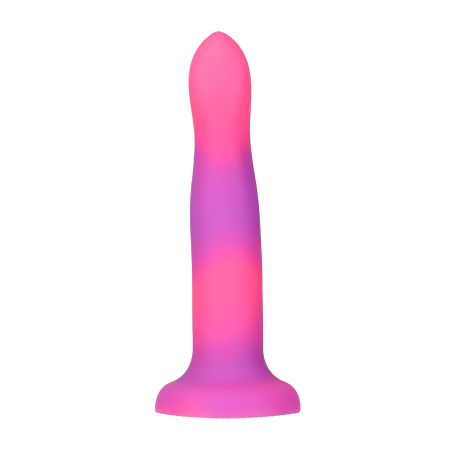Фалоімітатор, що світиться в темряві, ADDICTION Rave 8?, Glow in the Dark Dildo Pink Purple, 20,3 см - фото №3