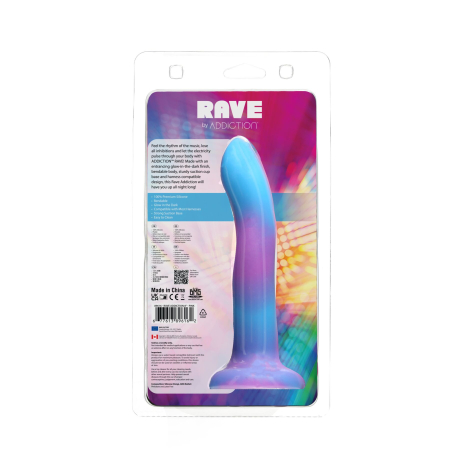 Фалоімітатор, що світиться в темряві, ADDICTION Rave 8? Glow in the Dark Dildo Blue Purple, 20,3 см - фото №9
